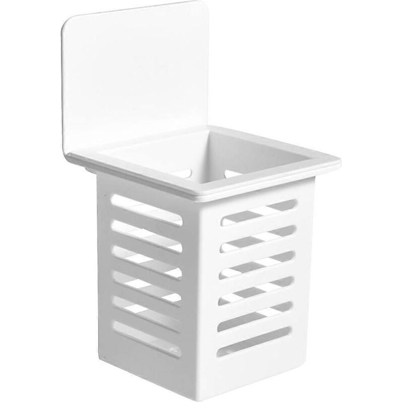 Wandmontierter Aufbewahrungskäfig Für Küchenstäbchen, Multifunktionaler Stäbchenhalter Für Tischbesteck – 17,5 X 10 Cm – Weiß