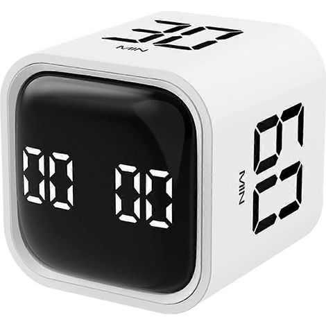 Tragbarer Digitaler Würfeltimer Mit Alarm – Ideal Zum Lernen, Kochen Und Backen – 4,60 X 4,40 X 4,40 Cm – Weiß