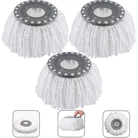 Mikrofaser-wischmoppköpfe, Runde Ersatzköpfe Für 360° Drehbare Wischmopps (16 Cm Durchmesser)