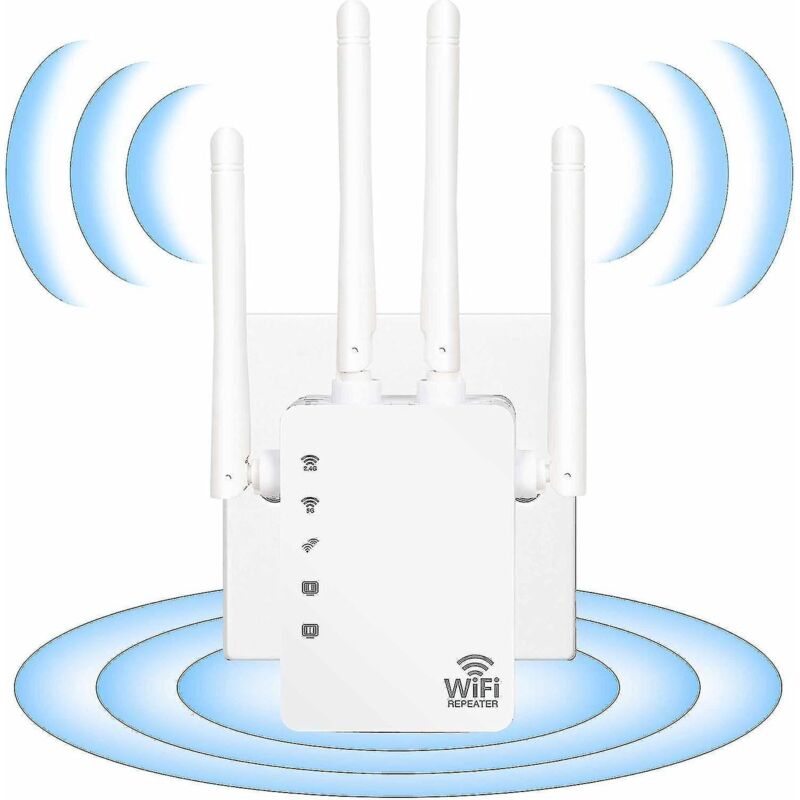 Wlan-repeater (2021), Wlan-verstärker Für Bis Zu 30 Geräte Auf Einer Fläche Von 3000 Quadratfuß (ca. 279 M²), Geschwindigkeiten Bis Zu 1200 Mbit/s, Dualband (2,4 Ghz/5 Ghz), 4 Antennen, Vollständige A