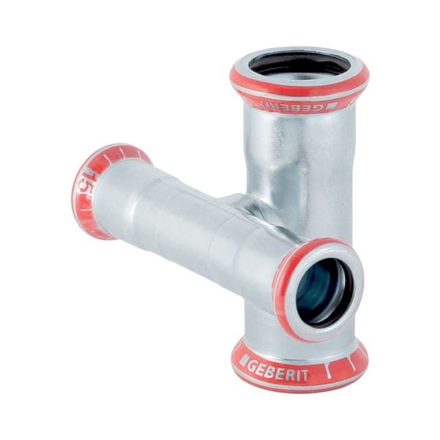 Geberit Kreuzstück Mapress C-Stahl d= 22x18mm, reduziert, außen verzinkt