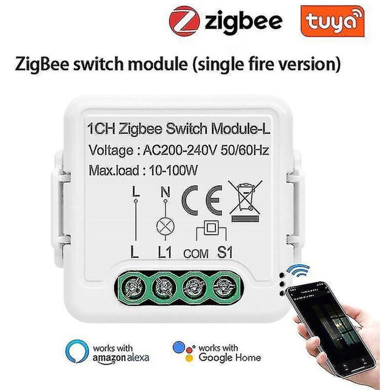 Tuya3ch Drahtloses Zigbee 3.0 Einweg-lichtschalter-dimmermodul