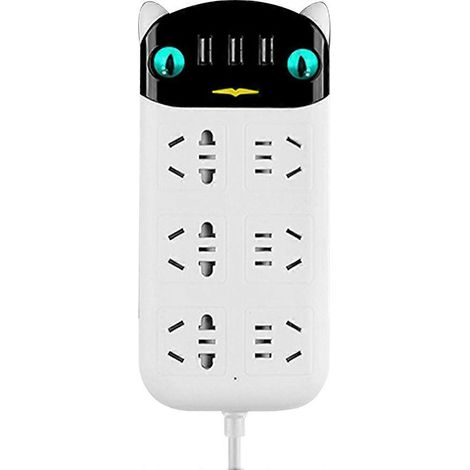 6-fach Usb-steckdosenleiste, Ladeanschlüsse, Überspannungsschutz, Verlängerungskabel, Mehrere Steckdosen – 18,70 X 8,80 X 2,80 Cm