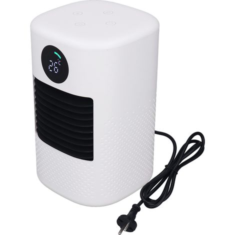 Tragbarer Mini-ptc-keramikheizkörper (weiß) – Led-tischheizkörper Für Schlafzimmer, Zuhause, Büro – 220 V Eu