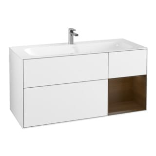 V&B Waschtischunterschrank Wandbeleuchtung Finion 119,6x59,1cm, Rg re wal ven, glo wh. Lac