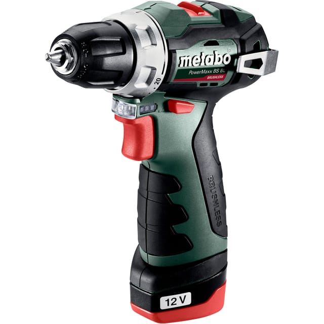 Metabo Akku-Bohrschrauber PowerMaxx BS BL Kunststoffkoffer; 12V 2x2Ah Li-Power + LC 40