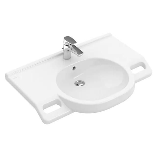 V&B Waschtisch VICARE 80x55cm, m HL, o. ÜL, we AntiBac C-Plus