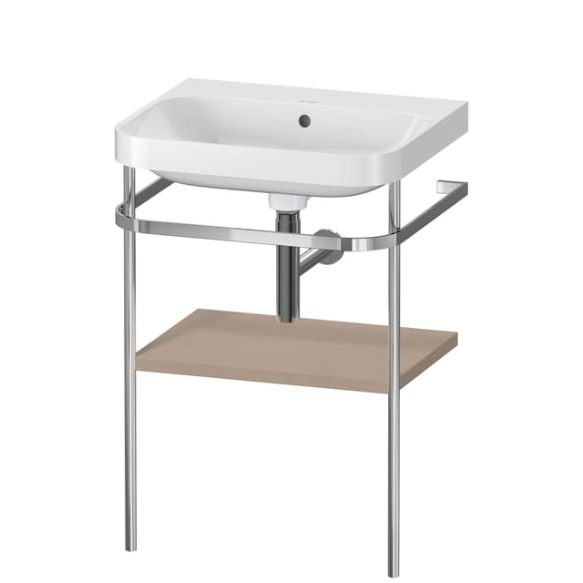 Duravit Möbelwaschtisch-Kombi Happy D.2 Plus 57,5x49cm, o. HL, lei, mit Metallkonsole