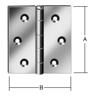 Vormann - Tür-Scharnier kantig,B50xH50mm gerollt Edelstahl,rostfrei