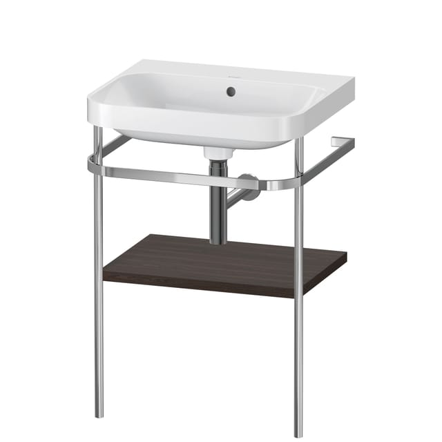 Duravit Möbelwaschtisch-Kombi Happy D.2 Plus 57,5x49cm, o. HL, Nussb geb., m Konsole