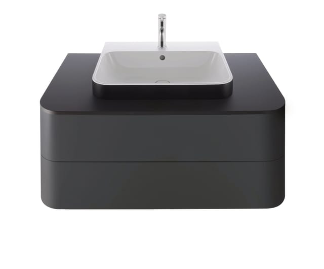 Duravit Waschtisch-Konsole Happy D.2 Plus 100x55cm, m 1 Ausschn, graphit supermatt