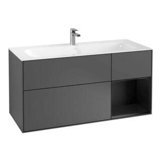 V&B Waschtischunterschrank Finion 119,6x59,1cm, Rg r bla m Lac, Anthrac. m
