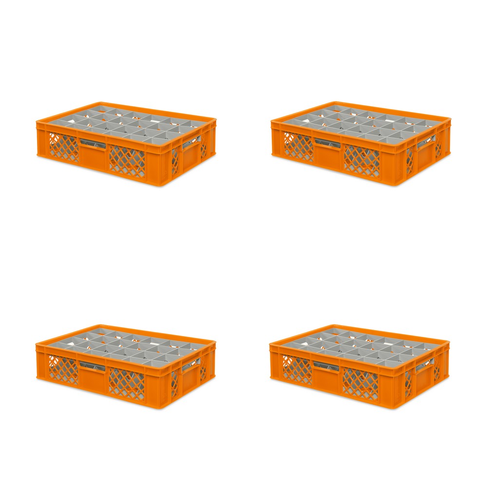Brb 6x Gläserkiste 600x400 Mm 24 Gläser Bis 122 Mm Höhe/durchmesser 87 Mm, Orange