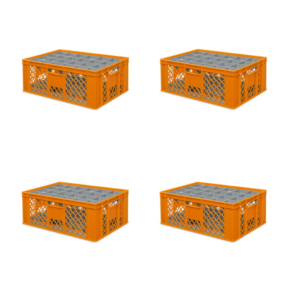 Brb 4x Gläserkiste 600x400 Mm 24 Gläser Bis 205 Mm Höhe/durchmesser 87 Mm, Orange