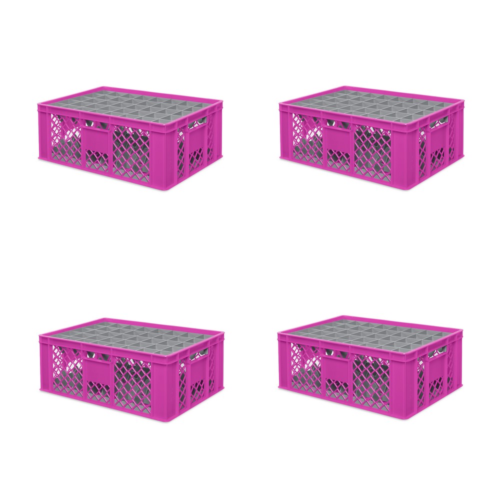 Brb 4x Gläserkiste 600x400 Mm 40 Gläser Bis 205 Mm Höhe/durchmesser 67 Mm, Pink