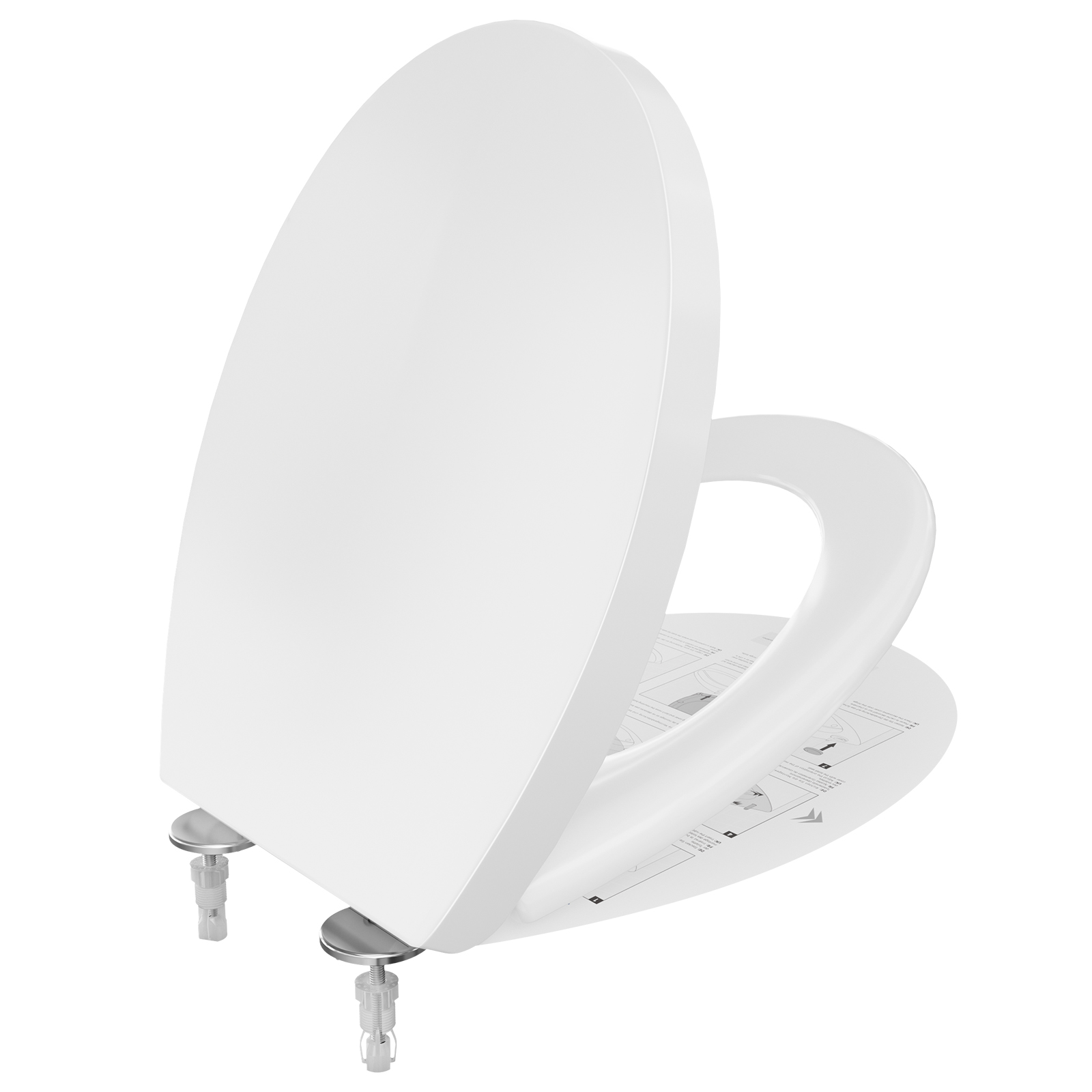 Cecipa Max Wc-sitz, Toilettendeckel Mit Absenkautomatik Und Quick-release, Verstellbaren Scharnieren, Klodeckel In Oval Weiß