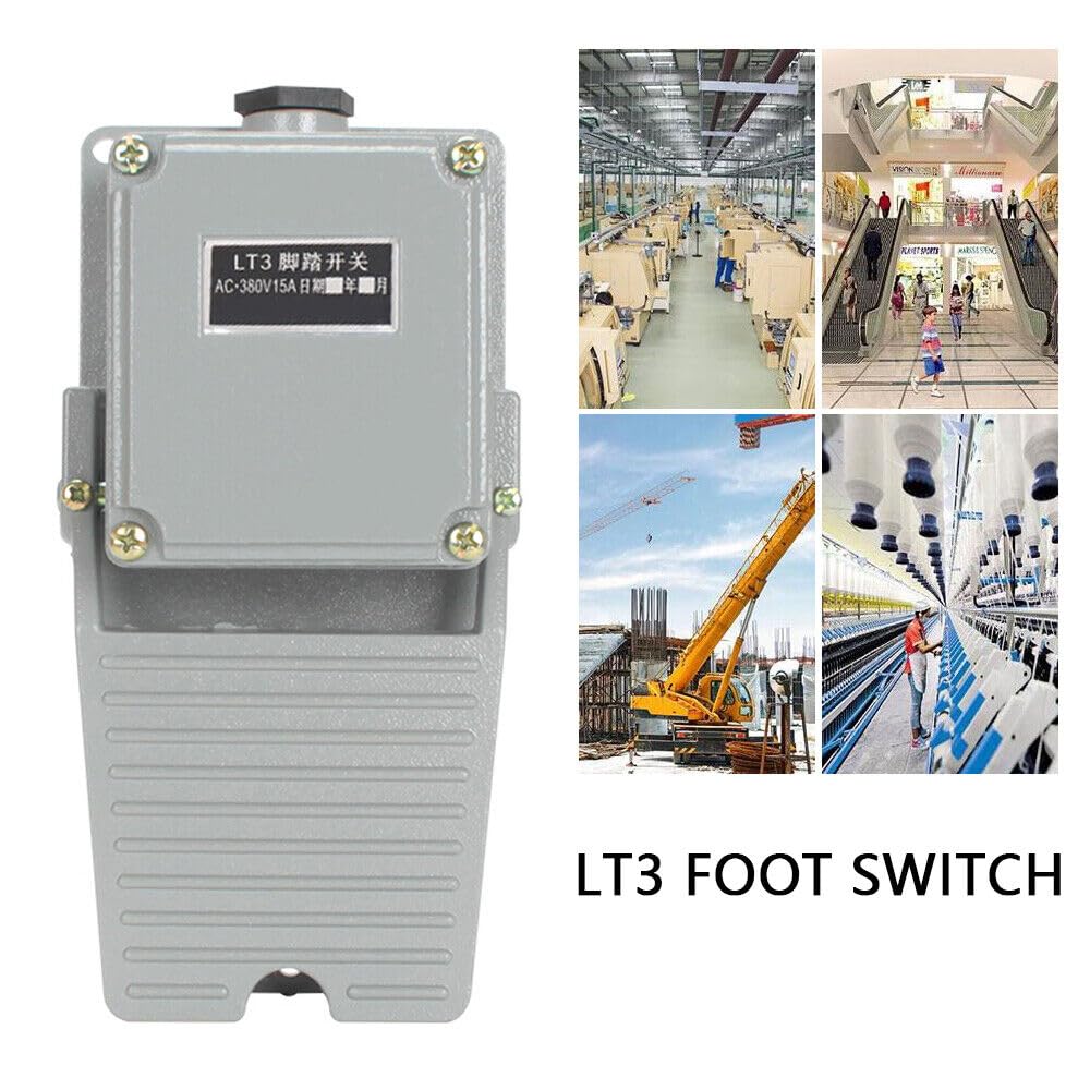 Lt3 Industrie Fußschalter 220v/380v Fußtaster Fußpedal Trittschalter Fußanlasser Aluminum Pedalschalter Trittschalter Anti-rutsch