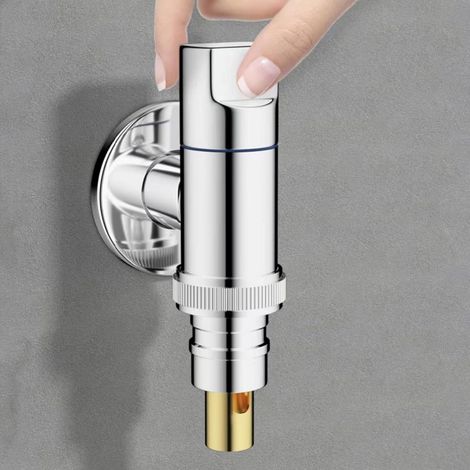 Waschmaschinenhahn Aus Messing Mit Schnellabsperrfunktion - Silber (1 Stück)
