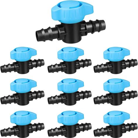 Konvolut Von 10 Tropfbewässerungs-absperrventilen, Gerade 16-mm-tropfventile Für Pflanz-, Garten- Und Rückstau-bewässerungsschlauchanschlüsse