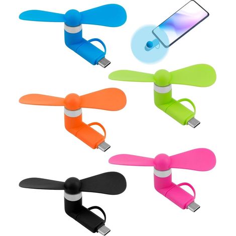 Stück 2-in-1-mini-usb-ventilatoren, Leiser Ventilator Für Sommergeräte, Mini-ventilator Mit Micro-usb-typ-c-anschluss Für Mobiltelefone