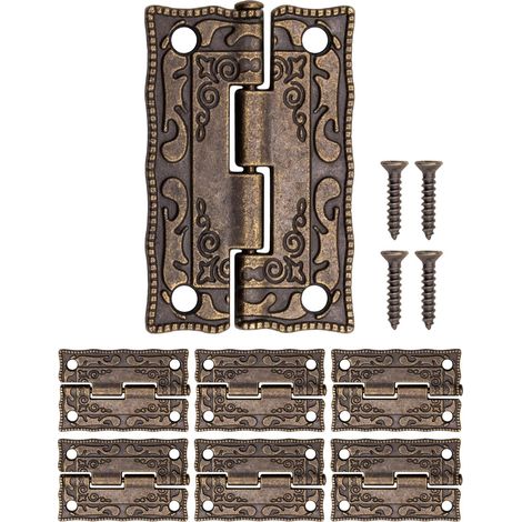 Set Mit 6 Mini-scharnieren Im Antik-stil Aus Metall, Eisenscharniere, Klassisches Design, Für Schränke, Türen, Truhen, Konservendosen, Vintage-stil, Retro-landhausstil, 36 X 23 Mm, Bronze