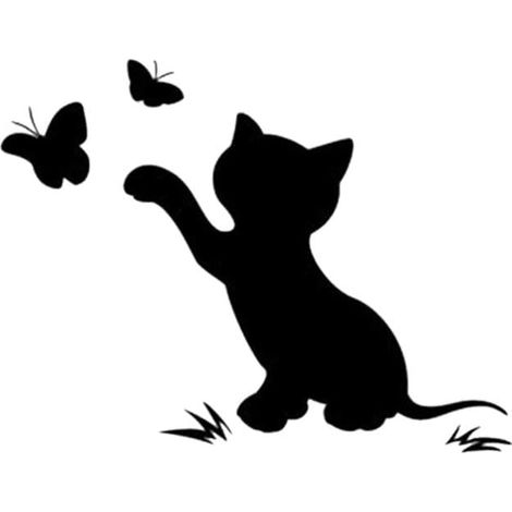 Stück Katzen-autoaufkleber, Lustige Fahrzeugaufkleber, Autoaufkleber, Kratzschutzaufkleber Für Pkw, Suv, Lkw (schwarz/weiß)