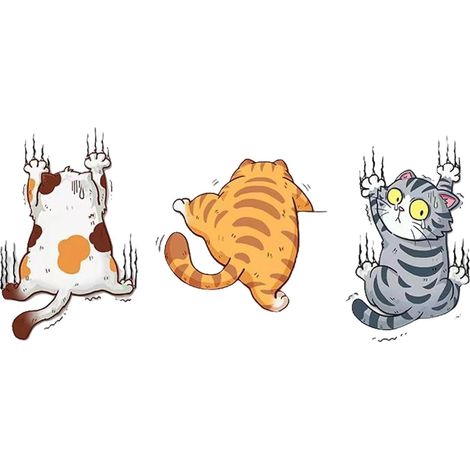 Autoaufkleber – 3er-set Lustige Vinyl-autoaufkleber – Katzenmotiv – Niedlicher Katzen-autoaufkleber – Humorvoll – Aufkleber Zur Dekoration Von Autofenstern Und -türen