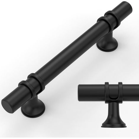 Stück Schwarze Küchenschrankgriffe 96 Mm, Aluminiumlegierung, Möbelgriffe Mit Schrauben, Für Schubladen, Schränke Und Kommoden