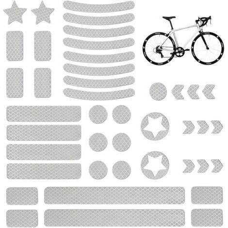 42 Stück Reflektierende Aufkleber, Wasserfeste Reflektierende Fahrradaufkleber, Hochsichtbare Aufkleber, Reflektierendes Klebeband Für Motorradhelme, Reflektierendes Klebeband Für Autos Und Kinderwage