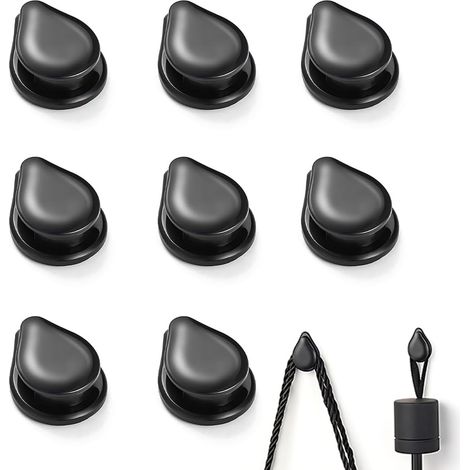 8-teiliges Set Selbstklebender Autohaken, Mini-auto-gadget, Selbstklebende Autohaken, Auto-innenausstattung Für Ladekabel, Schlüssel, Usb-kabel, Kopfhörerkabel (schwarz)