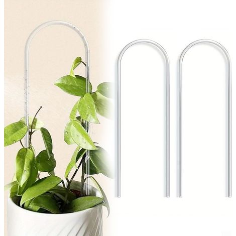 Set Mit 2 U-förmigen Kletterpflanzenstützen Aus Acryl Für Zimmerpflanzen Wie Kletterpflanzen, Blumen, Monstera, Efeu, Glyzinien Und Wachsblumen (hoya), 40 X 10 X 0,5 Cm