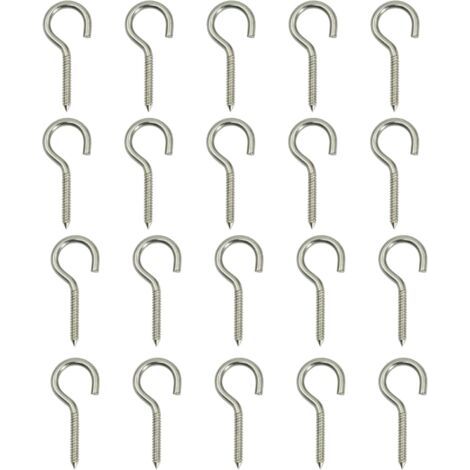 Packung Mit 50 Ösenhaken M5 X 65 Aus Edelstahl Aisi 304 Zur Wand- Und Außenmontage. Tragfähigkeit Bis Zu 30 Kg.