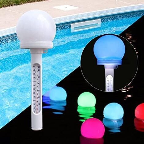 Schwimmendes Solar-poolthermometer – Wechselnde Led-beleuchtung – Genaue Anzeige In Fahrenheit Und Celsius – Für Whirlpools Und Aquarien
