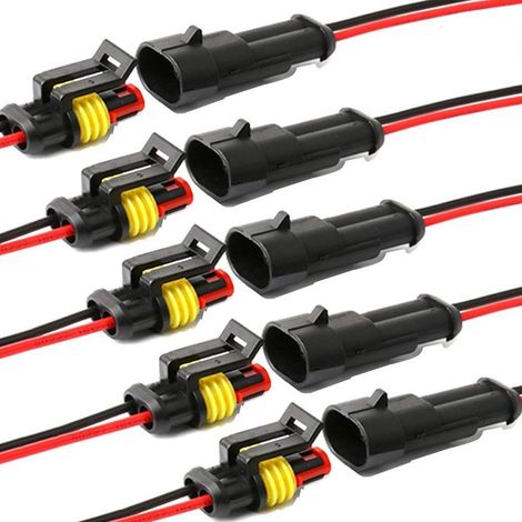 Wasserdichter, Selbstverriegelnder 2-poliger Steckverbinder Mit 16 Awg-marine-kabel Für Auto-, Lkw-, Boots- Und Andere Verkabelungsanschlüsse. (20er-packung) (2-poliger Steckverbinder)