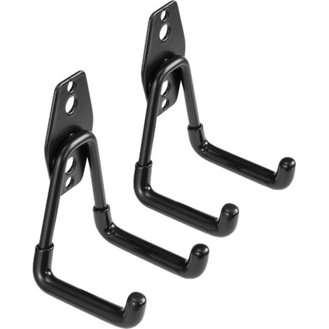 Werkzeughaken Aus Stahl Für Die Garage – Robust – Wandmontage – Rutschfest – Elegantes Schwarzes Design – 2er-set