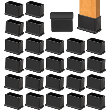 Packung Mit 24 Rechteckigen Pvc-gummi-endkappen. Geräuschdämpfend. Kratz- Und Rostbeständig. 15 X 30 Mm