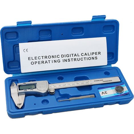 Wasserdichter Digitaler Messschieber Ip54, 150 Mm – Gehäuse Aus Edelstahl – Umrechnung Zoll/mm – 0,01 Mm Auflösung Für Profis