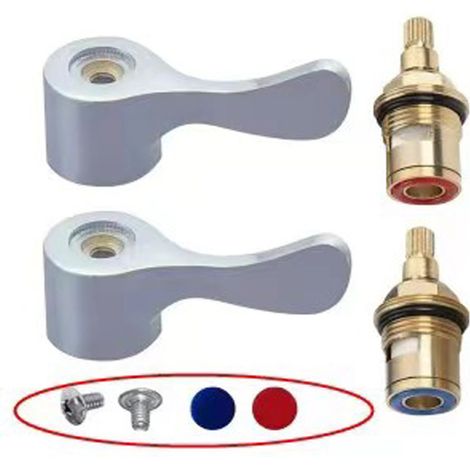 4-teiliger Keramik-armaturenkopf Mit Metallhebel, Keramikkartusche, 1/2"-mischbatterie, 20 Kerben, Keramikscheibenkopf Für Universellen Warm- Und Kaltwasseranschluss