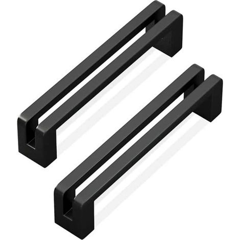 Set Mit 10 Schubladengriffen Aus Zinklegierung – 160 Mm Lochabstand – Oxidationsbeständige Schwarze Oberfläche – Schrauben Inklusive
