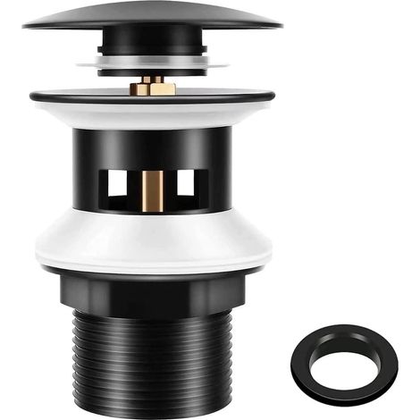 Chonphan Universal G1 1/4 Messing-ablaufventil Mit Überlauf, Mattschwarz