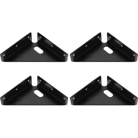 4 Große, Dicke, Schwarze, Dreieckige Eckwinkel, 90°-eckverbinder Aus Edelstahl, Halterungen Für Holzmöbel Und Regale, Stabile Befestigung Für Schränke