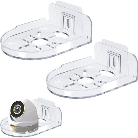 Set Mit 2 Wandhalterungen Für Kameras, Bohrfreie Wandmontage, Universelle Klebehalterung Für Babyphone, Innen- Und Außenüberwachung, Transparent