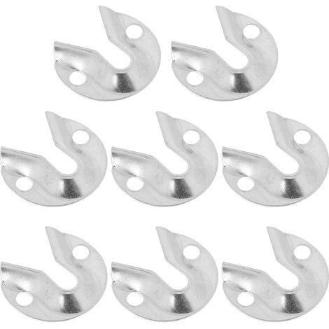 8-teiliges Wandmontage-set Aus Metall Mit Schlüssellochaufhängung, Runden Halterungen In Gebürsteter Stahloptik, Haken Für Bilderrahmen, Spiegel Und Dekorationen