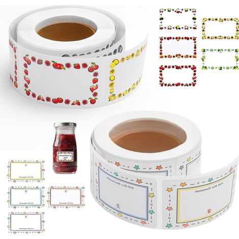 Personalisierte, Selbstklebende Etiketten, 2 Rollen (500 Stück), Flaschen- Und Marmeladenetiketten, 3 X 5 Cm, Selbstklebende Etiketten Für Gläser, Küche, Kinder, Diy, Zuhause