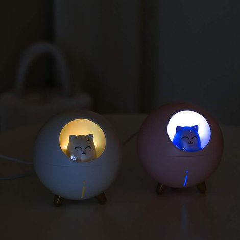 Stück Katzen-haustier-nachtlicht Mit Mehreren Modi, Kleiner Mini-usb-sprühbefeuchter, Schreibtisch-cartoon-atmosphärenlicht, Dekompressionsgeschenk