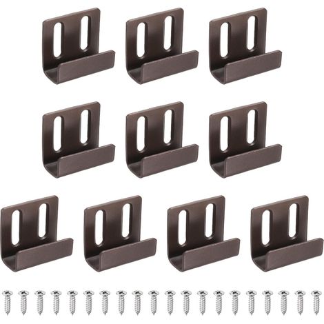 Set Mit 10 Verstellbaren Und Robusten Wandhaken Aus Edelstahl Inklusive Schrauben Für Bilder- Und Spiegelrahmen, Schwarzbronze, 15 Mm Innenbreite