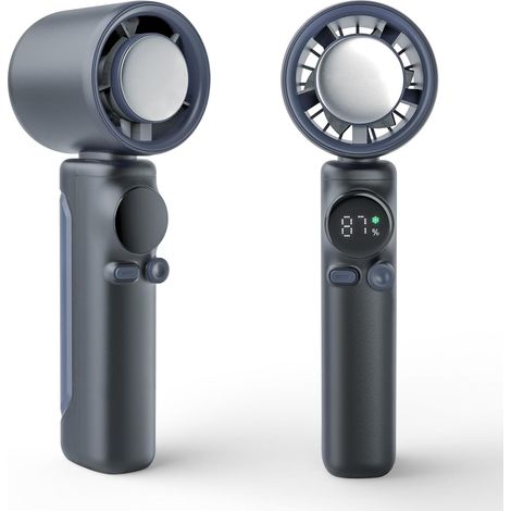 Tragbarer Handventilator, Einstellbare Geschwindigkeit (1-100), Wiederaufladbarer Akku Im Taschenformat, Mit 2000 Mah Akku, Kleiner Handventilator (grau)