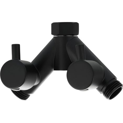 Schwarze Duscharmatur Mit Absperrventil Aus Messing, G 1/2 Y-rohrverteiler Für Duscharm