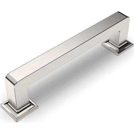 6 Stück Silberne Küchenschrankgriffe, 96 Mm, Zinklegierung, Möbelgriffe Mit Schrauben, Für Büros, Schubladen, Schränke, Kommoden Uk0019