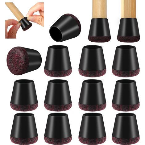 Stuhlgleiter, Silikon-stuhlbeinschoner, 16 Stück Stuhlbeinschoner Mit Filzgleitern, Anti-rutsch-kappen Für Holzböden, Reduzieren Geräusche Und Kratzer (14 Mm-20 Mm)